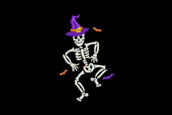 Funny Dancing Skeleton Embroidery