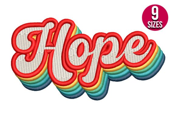 Hope Retro Embroidery Design
