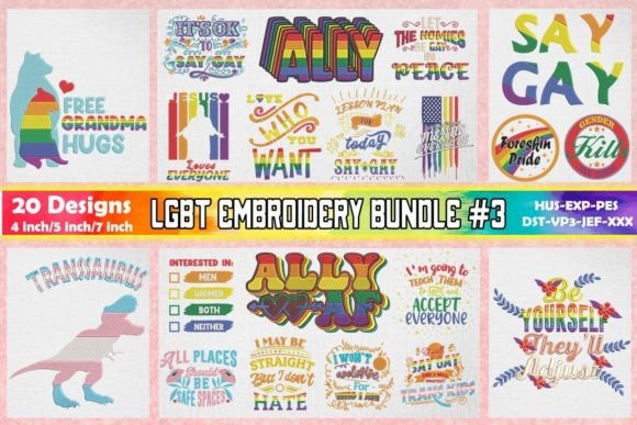 LGBTQ Embroidery Bundle 3