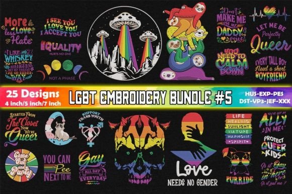LGBTQ Embroidery Bundle 5