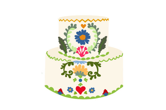 Mexican Embroidery Cake, Two Layer