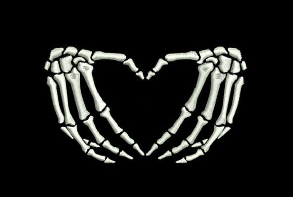Skeleton Hands Embroidery Design