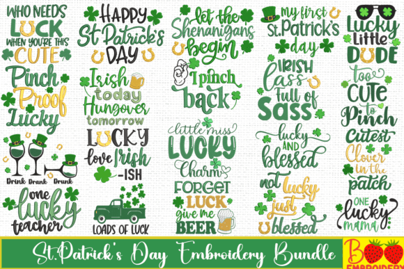 St Patrick's Day Embroidery Bundle